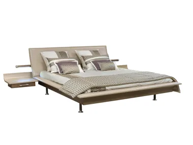 VANITY - Leather double bed with upholstered headboard _ Roche Bobois